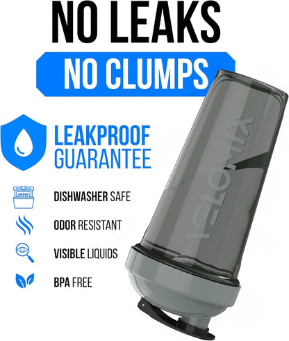 VELOMIX -3 PACK- 28 oz Protein Shaker Bottle for Protein Mixes - 3x Wire Whisk | Leak Proof Shaker Cups for Protein Shakes | Stackable Protein Shaker Bottle Pack | Dishwasher Safe (ColorBurst Set)