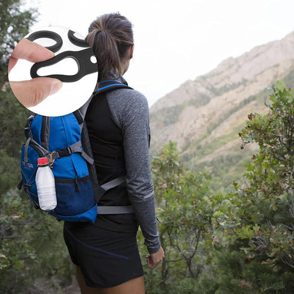 6 PCS Silicone Water Bottle Carrier, Silicone Water Bottle Buckle Holders with Carabiner Belt Clip and D-Ring Hook, Suitable for Hiking, Camping, Traveling, and Mountain Climbing
