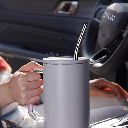 Tomorotec 8PCS 12" Stainless Steel Straws 4 Bent & 4 Straight Fit for 40oz Stanley Tumblers, Reusable Food-Grade Drinking Straws with Brush for Smoothies, Milkshakes, Iced Coffee, Dishwasher Safe