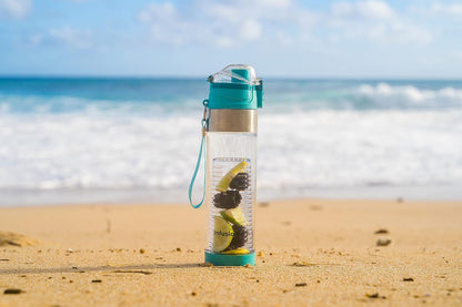 Infusion Pro 32 oz Fruit Infuser Water Bottle with Time Marker - Flip Top Locking Lid, Insulated Sleeve & 50 Recipe Fruit Infusion Water eBook : Leak Proof : for Gym, Sports, Travel : Unique Gift Idea