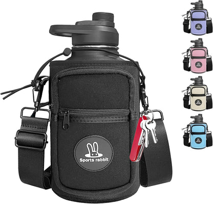 Sports rabbit Universal Water Bottle Holder – Durable Oxford & Neoprene Hybrid Design Compatible with Stanley 30/40oz Handled & 64/87oz Straight Tumblers, Adjustable Strap for Gym, Travel, Outdoors