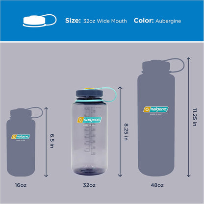 Nalgene 32 oz Wide Mouth Water Bottle | BPA-Free, Durable & Leak Proof, Lightweight Bottle for Hiking & Gym, Work & Travel