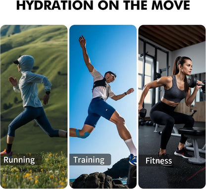 AONIJIE Handheld Water Bottle for Running, 500ml Soft Flask with Adjustable Grip-Free Strap, Lightweight BPA-Free Hydration Flask for Marathon, Running & Walking