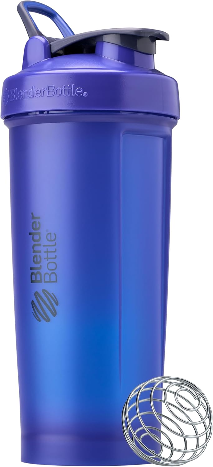 BlenderBottle Classic V2 Shaker Bottle Perfect for Protein Shakes and Pre Workout, 20-Ounce, Clear/Black