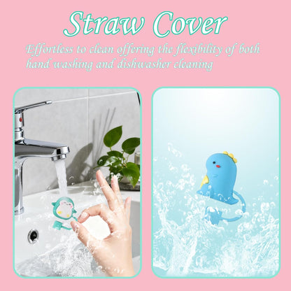 15Pcs Straw Toppers for Stanley Cup, Silicone 10mm Straw Cover Cap for Stanley 30 40oz Tumblers, Reusable Lid Accessories