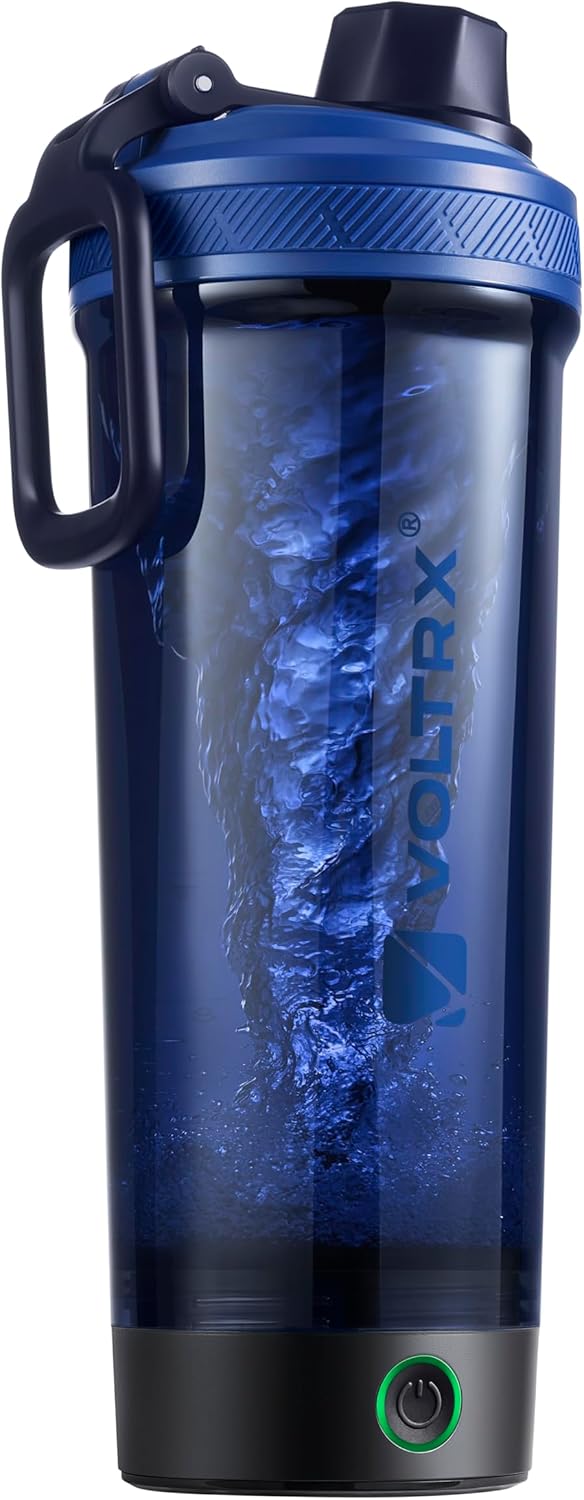 VOLTRX Electric Protein Shaker Bottle - USB Rechargeable Mixer Cup for Shakes and Meal Replacements, BPA-Free Tritan, 20oz