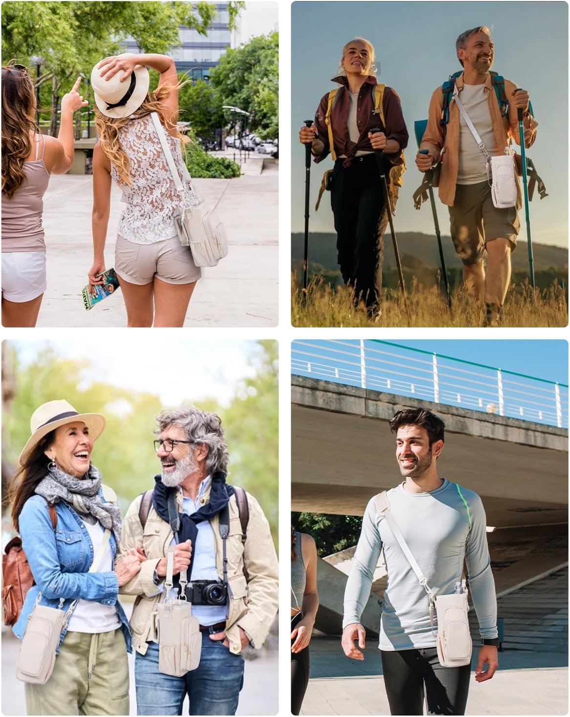 sportsnew Water Bottle Carrier Bag with Phone Pocket for 30oz 40oz Tumbler with Handle Accessories Insulated Water Bottle Holder Pouch with Strap Crossbody with Straw Cover