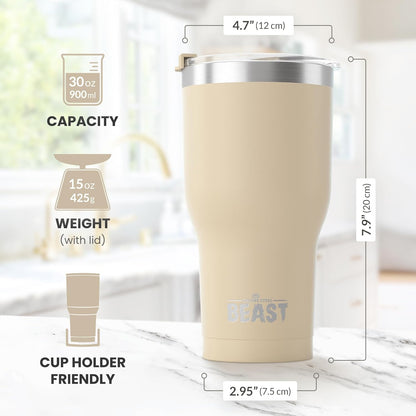 Beast 10 oz Tumbler Stainless Steel Vacuum Insulated Coffee Ice Cup Double Wall Travel Flask (Arctic White)