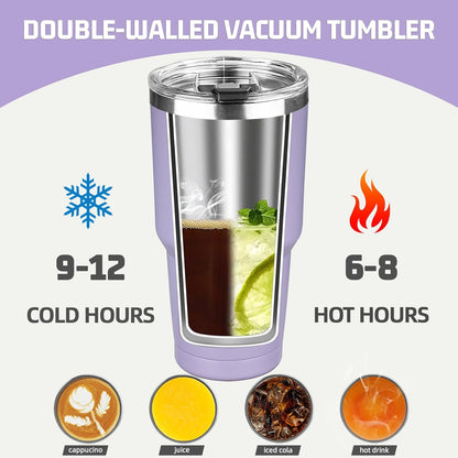 20 oz Tumbler with Lids and Straws, Stainless Steel Insulated Coffee Tumbler, Double Wall Vacuum Insulated Travel Mug Cup, Leakproof Thermal Coffee Cup for Hot and Cold Drinks (azure blue)