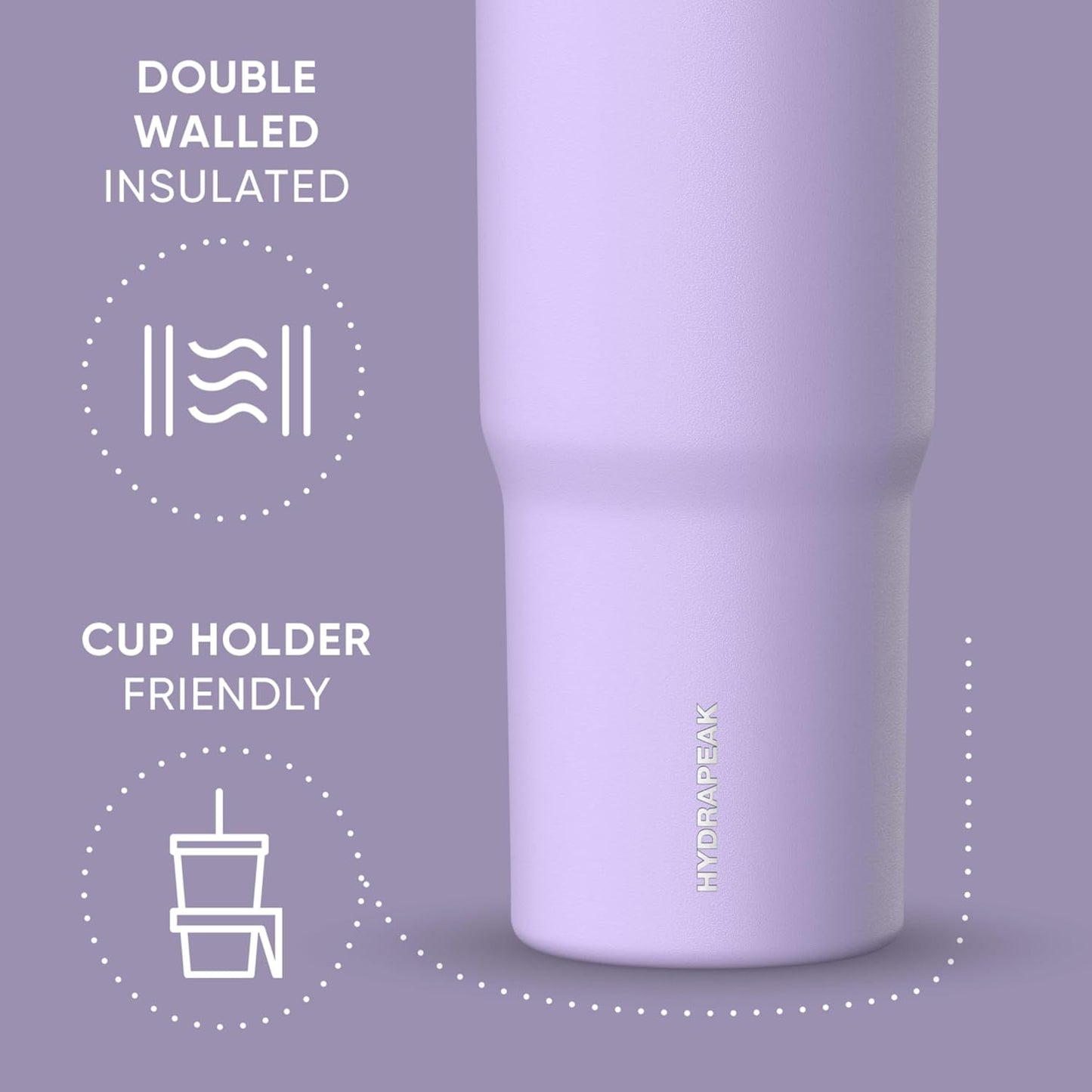 Hydrapeak Nomad 32oz Insulated Stainless Steel Travel Tumbler with Handle & Straw Lid, Leakproof, Cupholder Friendly, Keeps Drinks Cold 24 Hours, Reusable Bottle for Daily Hydration (Pale Sage)
