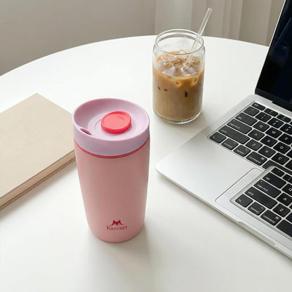12 oz coffee tumbler Insulated coffee mug with lid Slider Insulated Stainless Steel Coffee Tumbler, Travel Mug for Hot and Iced Beverages insulated travel coffee mug (pink)