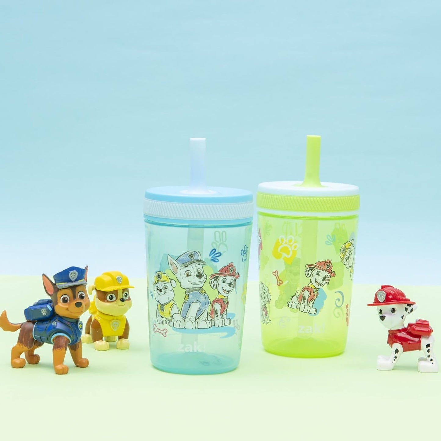 Zak Designs 15oz Bluey Kelso Tumbler Set, Leak-Proof Screw-On Lid with Straw Made of Durable Plastic and Silicone, Perfect Bundle for Kids, 2 Count (Pack of 1) - Colors B