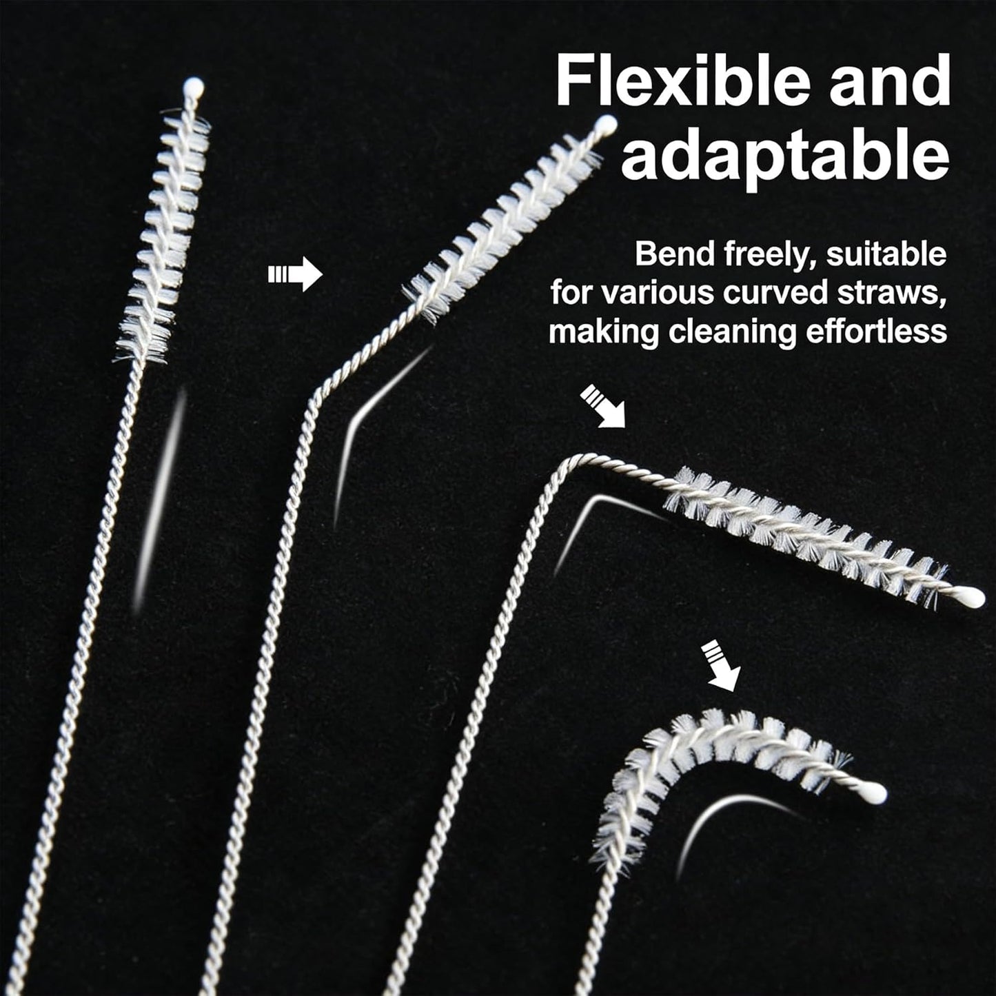 Straw Cleaner Brushes Sets, 8inch Different Diameters 10 Pieces, for Sippy Cup, Tumbler, Water Bottle, Drinking Straw