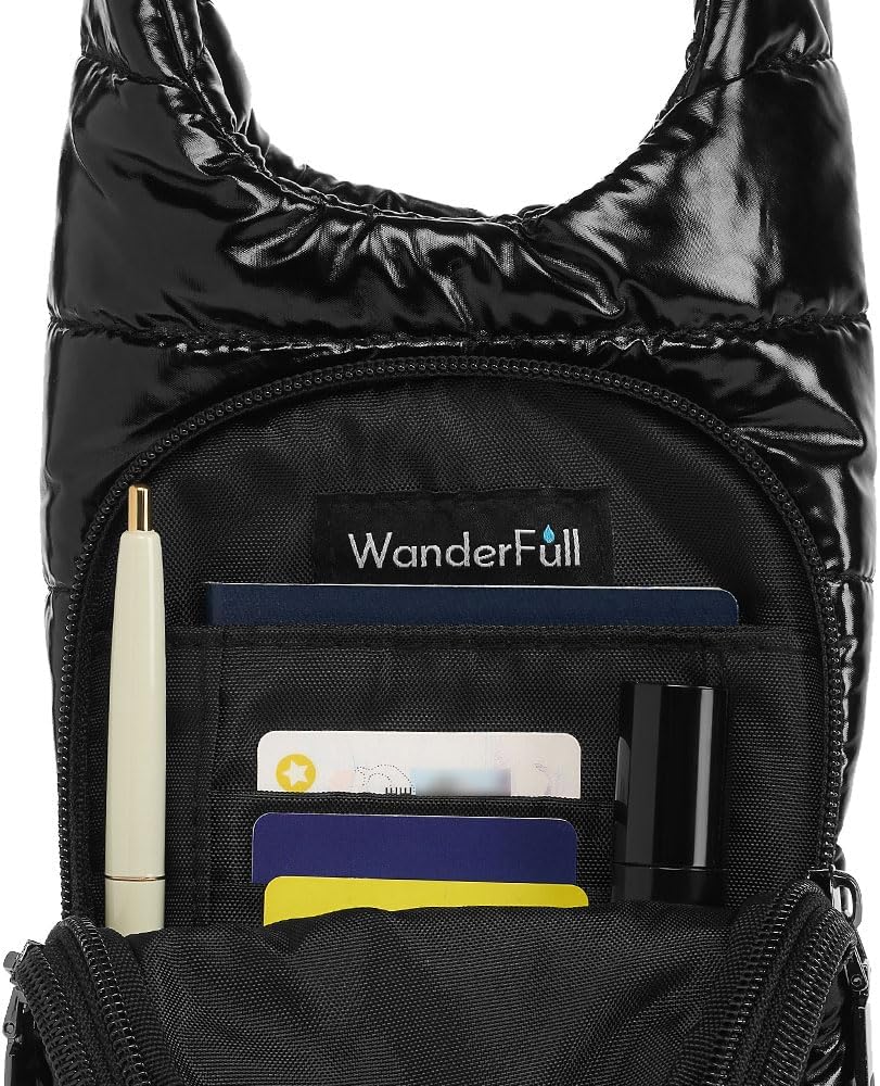 WanderFull Original HydroBag Fits Up to 32 oz Water Bottle Holder with Strap – Hands-Free Crossbody Water Bottle Carrier Bag with Phone Pocket - Colors B