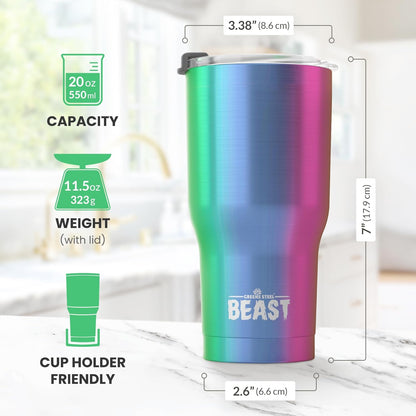 Beast 10 oz Tumbler Stainless Steel Vacuum Insulated Coffee Ice Cup Double Wall Travel Flask (Arctic White)
