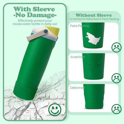 2PCS Silicone Boots for Owala 30oz & 40oz FreeSip Sway Bottles & Tumblers – Non-Slip, Scratch-Resistant, Stability Enhancer for Owala Accessories (Eucalyptus Green) - Colors B