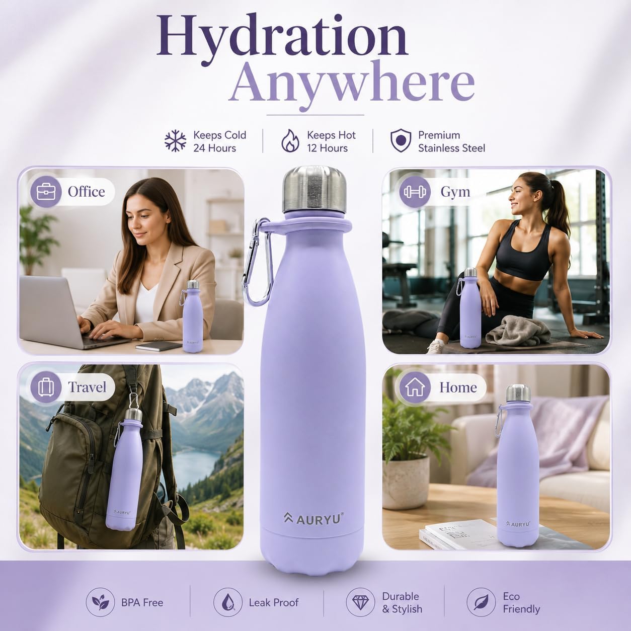 Best in Class Triple-Walled Insulated Stainless Steel Water Bottle, Keeps your Drinks Cold for up to 24 Hours and Hot for up to 12 Hours, Leak Proof, Make a Difference in the World, Black, 17oz