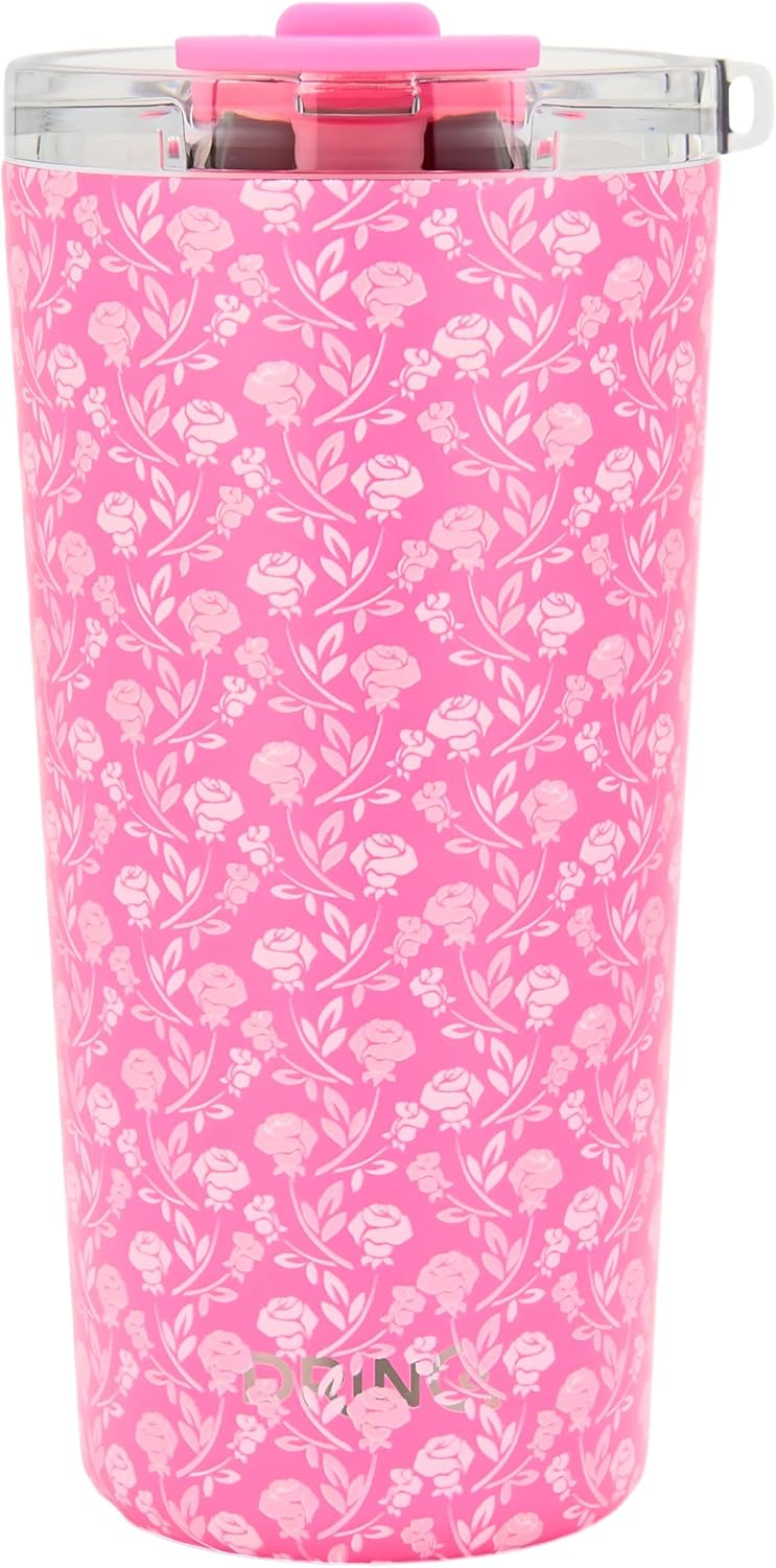 Drinco - 20 oz Stainless Steel Tumbler | Double Walled Vacuum Insulated Mug With Lid, 2 Straws, For Hot & Cold Drinks (20oz Dragonfly)