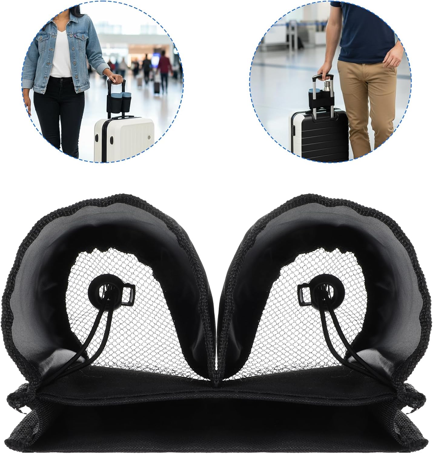 Yolev Luggage Cup Holder for Suitcases - Black Cup Holder for Luggage - Suitcase Accessories for Flight Attendants & Business Travelers