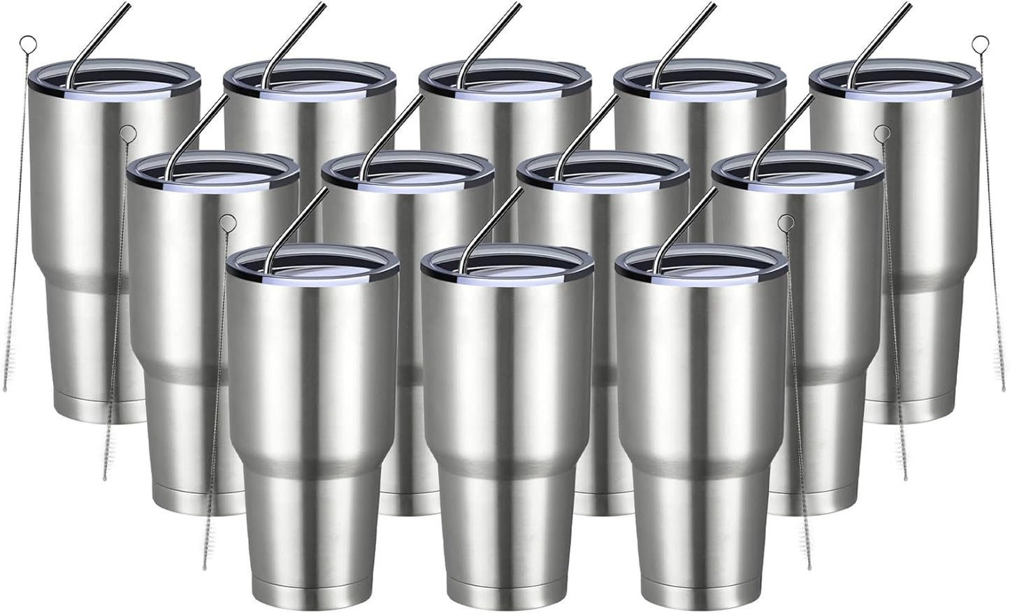 MEWAY 30oz Tumbler Double Wall Vacuum Insulated Travel Mug, Stainless Steel Tumbler with Lid, Durable Powder Coated Insulated Coffee Cup for Cold & Hot Drinks (Silver,1 PACK)