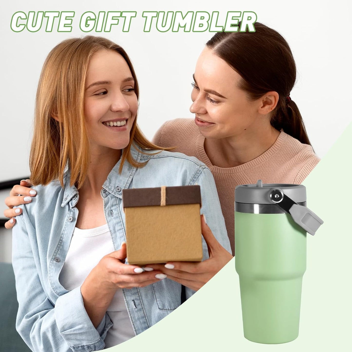 30 oz Tumbler with Handle and Straw Lid, Double Walled Vacuum Insulated Water Bottle Leakproof Tumbler Travel Coffee Mug Thermal Cup, Cupholder Friendly for Office, Home, Sport, Pink