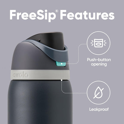 Owala FreeSip Insulated Stainless Steel Water Bottle with Straw, BPA-Free Sports Water Bottle, Great for Travel, 32 Oz, Denim