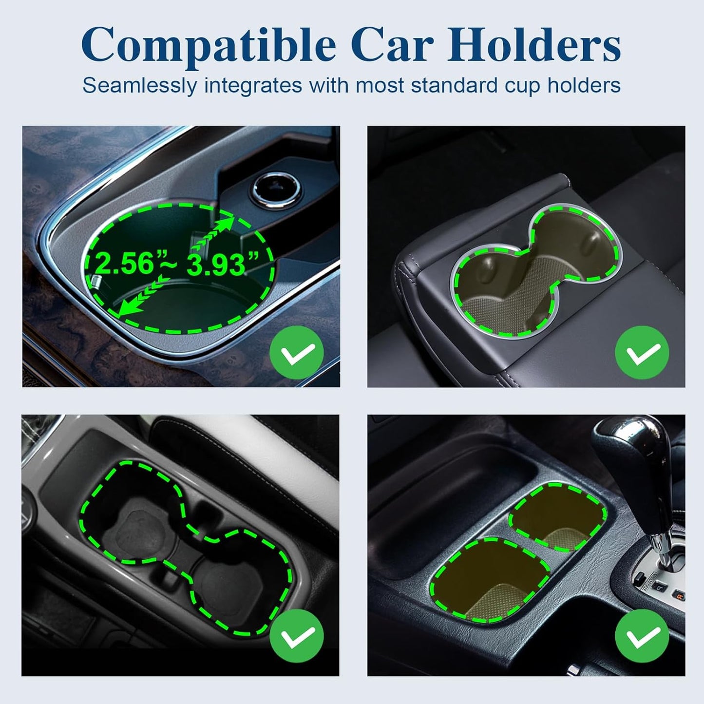 Car Cup Holder Expander, Cup Holder Extender Adapter with Expandable Arm and Adjustable Base, Compatible with Yeti Ramblers 14-64oz, Hydro Flasks 18-64oz Most Coffee Mugs Bottles & Cups