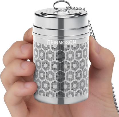 Reinmoson Tea Strainers for Loose Tea, Extra Fine Mesh Tea Infuser, 304 Stainless Steel & Updated Slim Threaded Lid, Loose Leaf Tea Steeper for Black Tea, Rooibos, etc