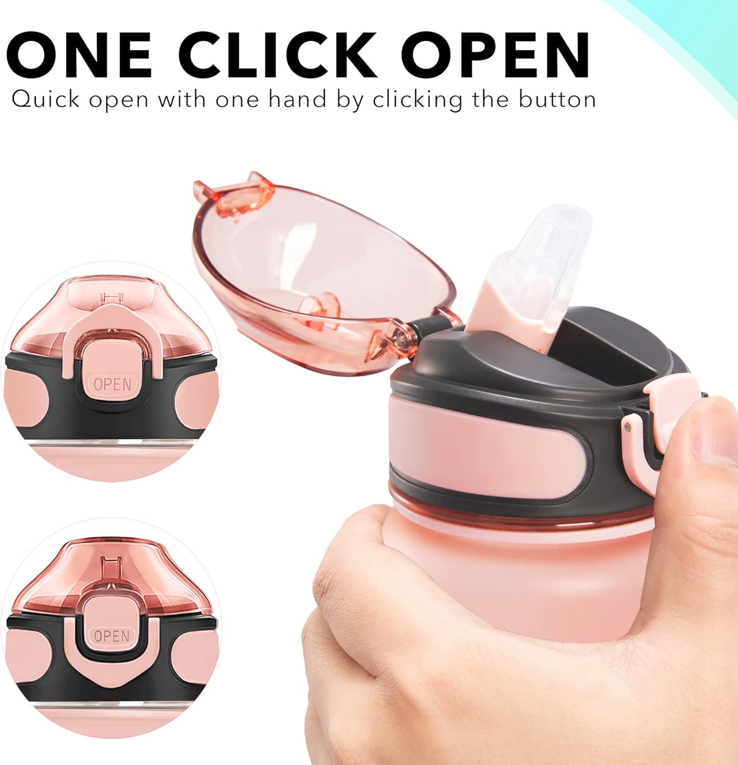Enerbone 32 oz Drinking Water Bottle with Times to Drink and Straw, Motivational with Carrying Strap, Leakproof BPA & Toxic Free, Ensure You Drink Enough Water for Fitness Gym Outdoor