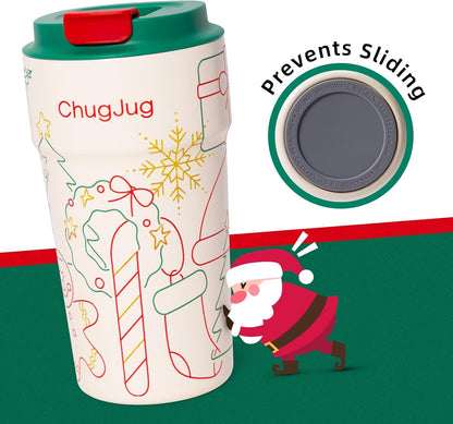 16 oz Travel Coffee Mug with Ceramic Coating, Leak-Proof Vacuum Insulated Coffee Tumbler with Lid, Reusable Double Wall Stainless Steel Travel Cup for Hot& Cold Drinks (Violet Dream)