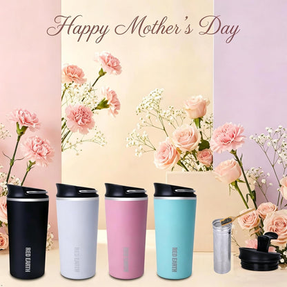 GiNT 17oz Travel Tea Mug with Infuser, 2 Lids. Vacuum Insulated 316 Stainless Steel Coffee Mug. Dishwasher Safe Tea Cup with Strainer for Hot & Cold Brew Coffee. Mothers Day Gifts for Mom (White)