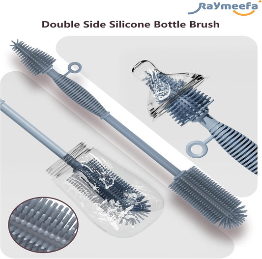 Silicone Bottle Brush,Double Sided with Sturdy Handle,Easy to Clean & Scratch-Free Brush for Baby Bottles,Sports Bottles,Insulated Bottles and 30/40 oz Tumblers(Green)