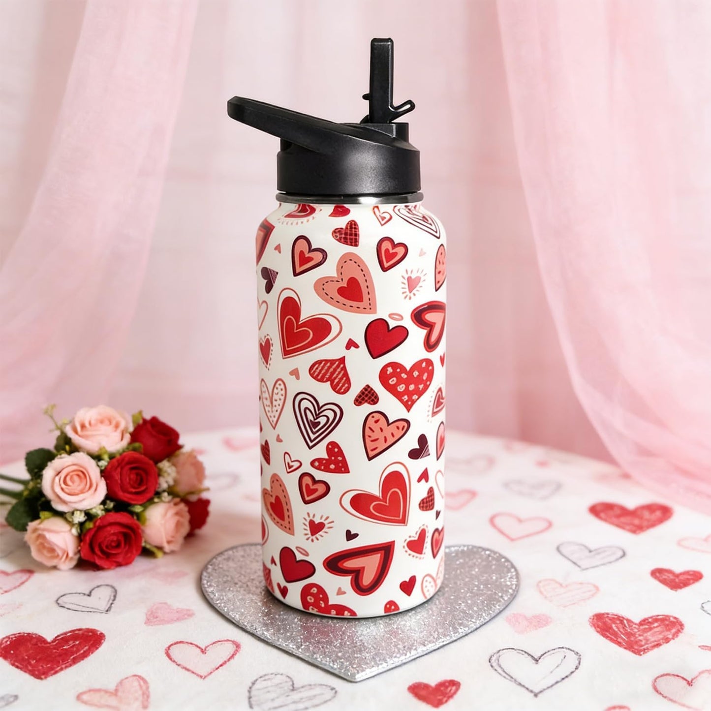 32 oz Pickleball Insulated Water Bottle with Straw - Pickleball Gym Hiking Sports Coffee Mug | Perfect Pickleball Gifts for Women, Pickleball Decor Accessories