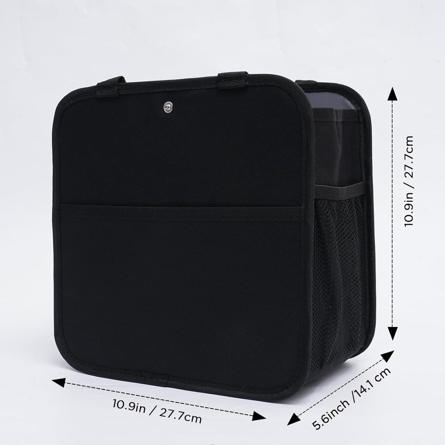 Large Luggage Travel Cup Holder, Oversized Luggage Cup Holder for Suitcase with Big Storage Compartment, Hands-Free Travel Organizer (Black)