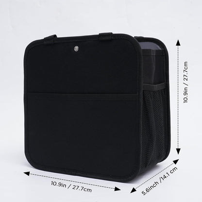 Large Luggage Travel Cup Holder, Oversized Luggage Cup Holder for Suitcase with Big Storage Compartment, Hands-Free Travel Organizer (Black)