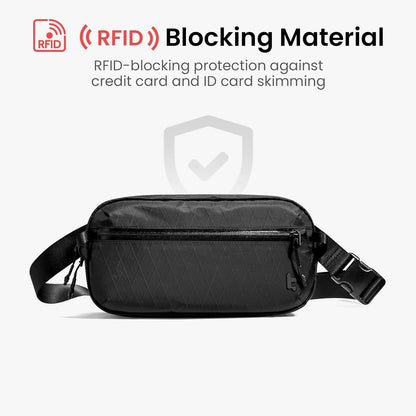 tomtoc 3.5L Sling Bag with RFID Blocking, Crossbody Bag Chest Shoulder Pack for Men and Women, Water-resistant Lightweight Casual Waist Fanny Pack for Travel/Daily Use