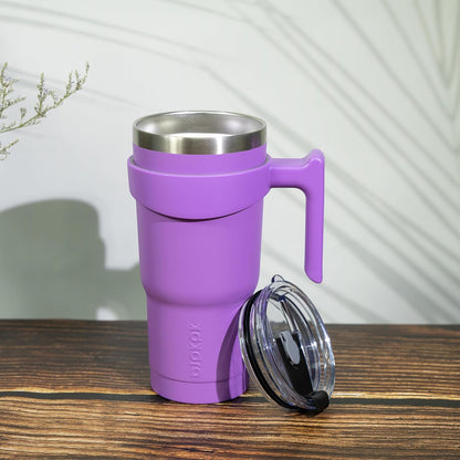 BJPKPK Tumbler With Handle And Straw Lid 40 oz Stainless Steel Insulated Coffee Tumbler Cups For Home, Office or Car,Turquoise