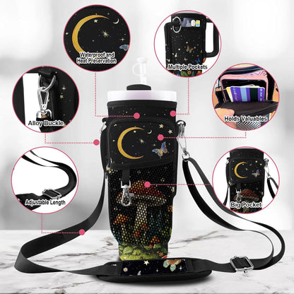 Stanley Carrier Bag for Stanley 40oz/30ozTumbler with Phone with 2 Adjustable Strap,3 Pockets Bottle Stanley Cup Carrier Bag & Case,Accessories for Hiking Travelling