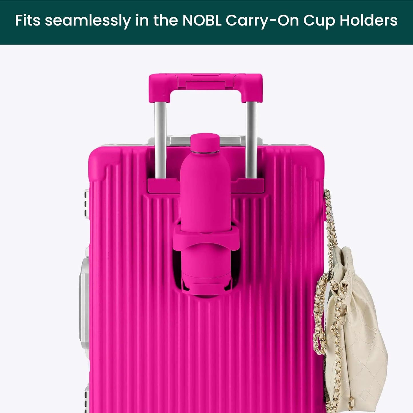 NOBL Stainless Steel Water Bottle,17 oz, 500 ml, Double Wall Vacuum Insulation, Sealed Bottle Keeps Drinks Cold 24 Hrs & Hot 12 Hrs, Leak Proof, Fits Noble Carry-On Cup Holder - Sand