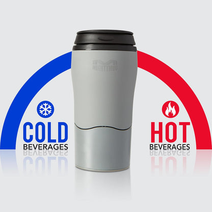 Mighty Mug Plastic Travel Mug, No Spill Double Wall Tumbler, Cold/Hot, Cup-Holder Friendly, Dishwasher Safe, (Cream, 12oz)