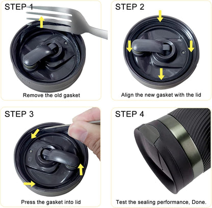 BOSORIO 4 Pack Gaskets Compatible with Contigo Snapseal Byron Travel Mug 16oz & 20oz, Replacement Rubber Seal & Silicone Part for Contigo Coffee Travel Tumbler