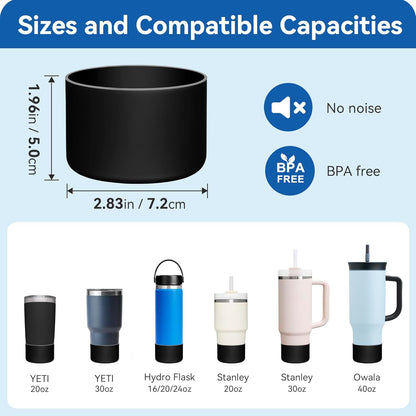2 Pack Silicone Boot Protectors | Compatible with YETI Rambler 20/30oz, 10oz Tumbler, 20/30oz Travel Mugs | Universal Fit for 2.75-2.85" Base | BPA-Free | Dishwasher Safe (Canyon Red)