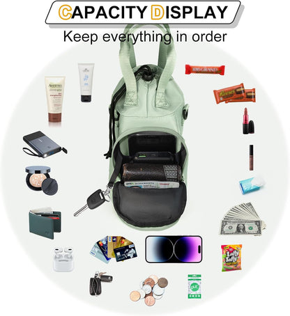 Water Bottle Holder with Strap, 4 Big Pockets with Compartment, 24oz/32oz/40oz Crossbody Water Bottle Carrier Bag