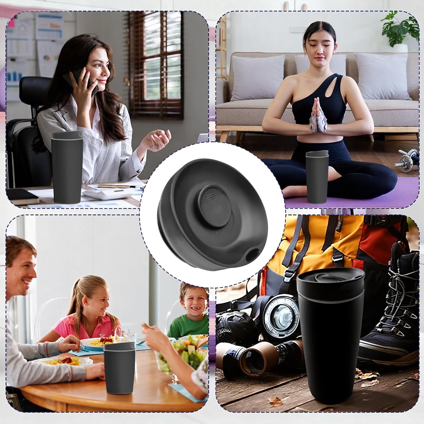 Replacement Slider Lid for Owala SmoothSip 20oz & 12oz, Top Cover Compatible with Owala 24oz Coffee Tumbler, Coffee Travel Mugs Leakproof Accessories, BPA-Free (Black Cherry)