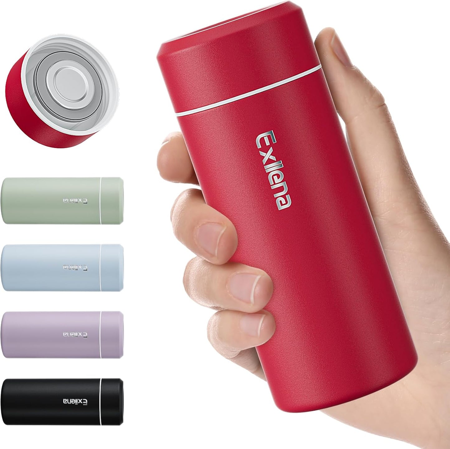 【Upgraded】Exllena Small Insulated Water Bottle 12 oz/350ml– Mini Insulated Water Bottle for Hot & Cold Drinks, Perfect Small Water Bottle for Travel, Purse...(Greyish Blue)