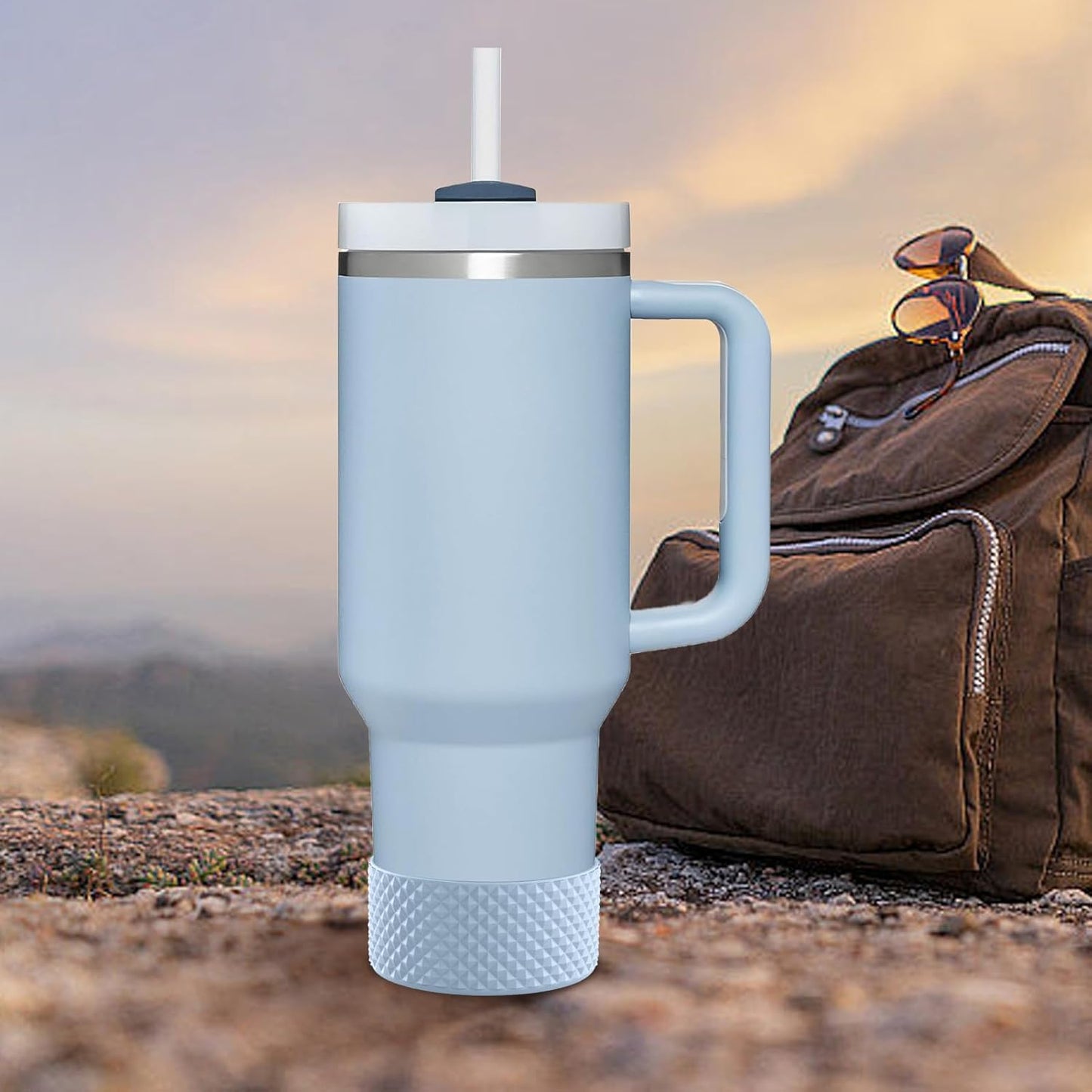 WUQID Water Bottle Boot, Diamond Silicone Boot Compatible with Stanleyy Tumbler 20-40oz & Hydroo Flask Bottle 12oz-24oz, Reduces Dents Sleeve Cover for More Bottles/Tumblers Bottom of 2.83-2.95in