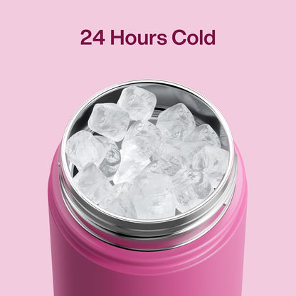 ENCOOL Insulated Water Bottle with Straw Stainless Steel Water Bottle, Leak-Proof, BPA-Free, Double Wall Vacuum Keeps Cold for 24 Hours for Sports, Travel, School (26 oz, Cotton Candy) - Colors C