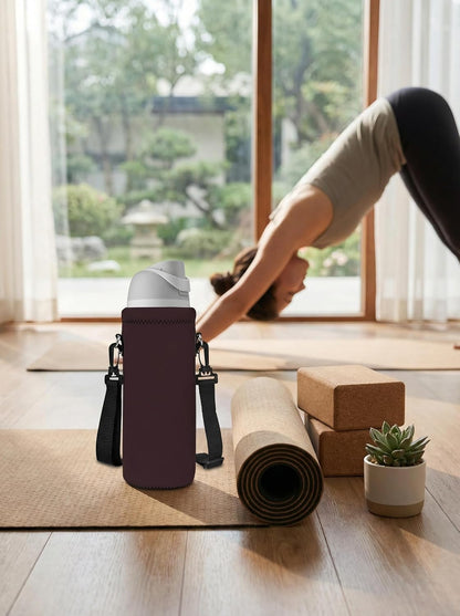 AUPET Water Bottle Sling Bag Carrier Crossbody Sleeve,Insulated Neoprene Bottle Case Holder Pouch Cover 500ML/17oz with Shoulder Strap for Walking Women Men