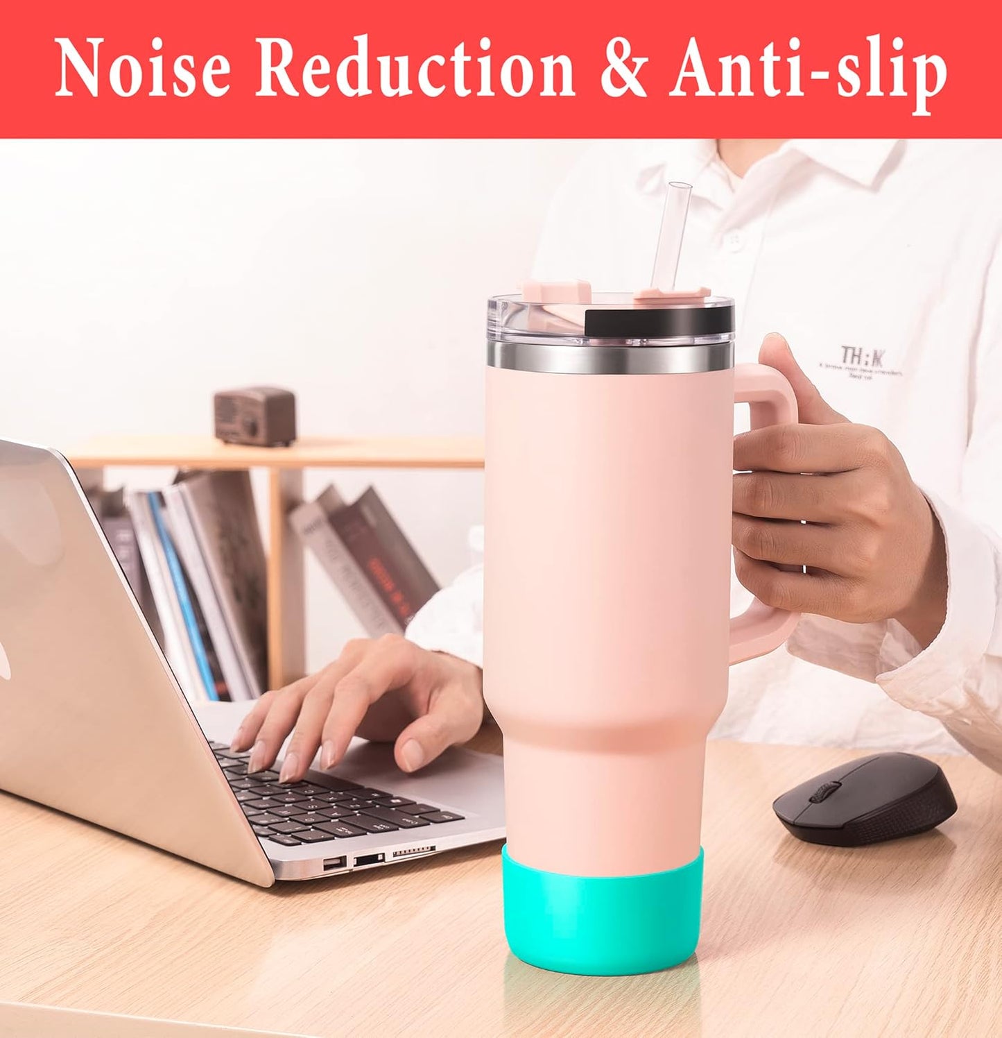KTKUDY 2Pcs Silicone Boot for Stanley Quencher Tumbler 30 oz 40 oz & IceFlow 20 oz 30 oz & Fit Owala Freesip Water Bottle & Fit Hydro Flask & More - Cup Bottom Accessories Fit Stanley Cup