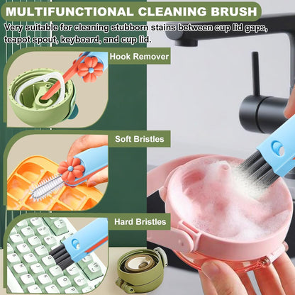 3 in 1 Cup Lid Cleaning Brush, Portable Cup Cleaner Brush, New Water Bottle Lid Cleaner Brush, Multifunctional Cleaning Brush - Home Kitchen Cleaning Tools for Tight Spaces & Bottle Gaps, 3 PCS